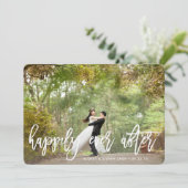 glücklich immer nach | Hochzeitsankündigungen Einladung (Stehend Vorderseite)