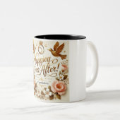 glücklich immer nach | Hochzeitsglückwünsche Zweifarbige Tasse (VorderseiteRechts)