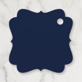 glücklich immer nach Navy Blue White Geschenkanhänger (Rückseite)