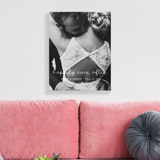 Glücklich immer nach niedlichem skurrilen Hochzeit Leinwanddruck (Insitu (Wohnzimmer))