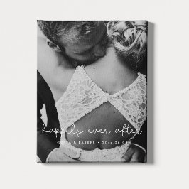 Glücklich immer nach niedlichem skurrilen Hochzeit Leinwanddruck