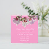 Glücklich immer nach Orchideen Hochzeit Einladunge Einladung (Stehend Vorderseite)