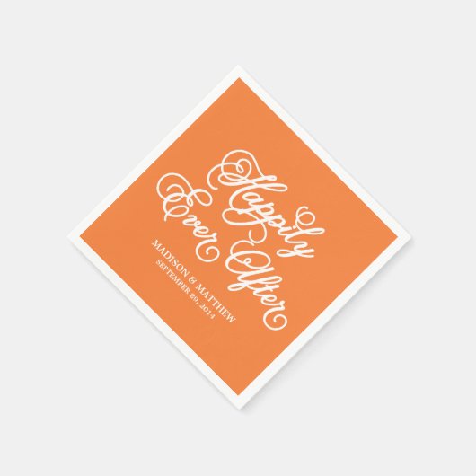 glücklich immer nach | Personalisiertes Papier Nap Serviette (Ecke)