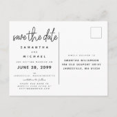 glücklich immer nach Save the Date Foto Ankündigungspostkarte (Rückseite)