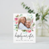 glücklich immer nach Save the Date Foto Ankündigungspostkarte (Stehend Vorderseite)