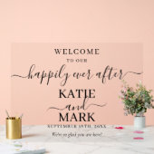 Glücklich immer nach schwarz Willkommen transparen Acrylschild (Hochzeit)