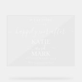 Glücklich immer nach Weiß willkommen transparent Acrylschild (Vorderseite)