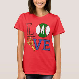 Glücklich in Liebe Tennis, ich liebe Tennis T-Shirt