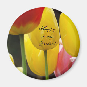 Glücklich in meinem Garten! Magnet Frühling Tulpen