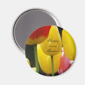 Glücklich in meinem Garten! Magnet Spring Tulip Bl (Vorderseite/Rückseite)