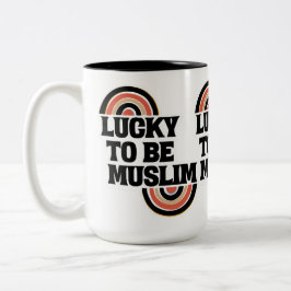 Glücklich, islamisch-islamische Zitate zu sein. Zweifarbige Tasse
