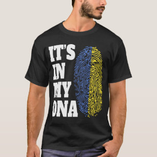 Glücklich ist es in meiner DNA Ukrainische Flagge T-Shirt