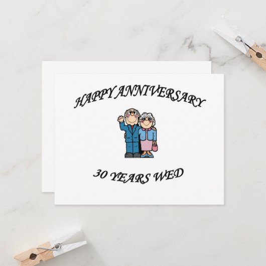 GLÜCKLICH JAHRESTAG 30 KARTE (Vorderseite/Rückseite Beispiel)