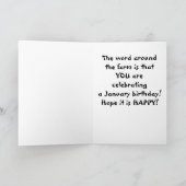 GLÜCKLICH ***JANUAR*** GEBURTSTAG FÜR SIE! KARTE (Innenseite)