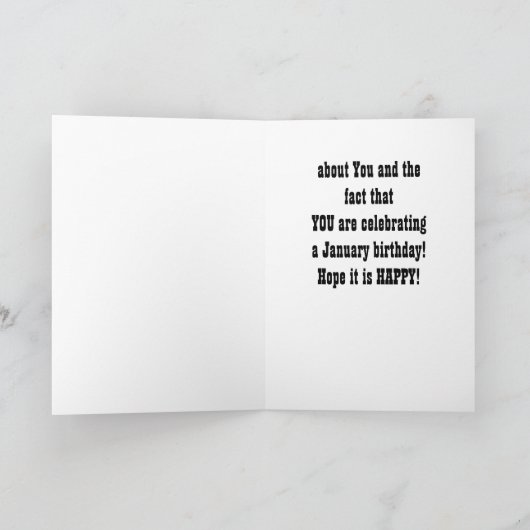 GLÜCKLICH ***JANUAR*** GEBURTSTAG FÜR SIE! KARTE (Innenseite)