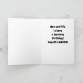 GLÜCKLICH ***JANUAR*** GEBURTSTAG FÜR SIE! KARTE (Innenseite)