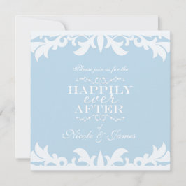 GLÜCKLICH JE NACH DEM blauen Elegant Hochzeit Einl Einladung