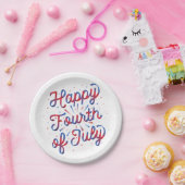 Glücklich Juli 4./7" PapierTeller (rot/Blau) (Party)