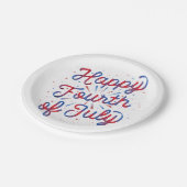 Glücklich Juli 4./7" PapierTeller (rot/Blau) (Schrägansicht)