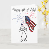 Glücklich Juli 4.! Karte (Gelbe Blume)