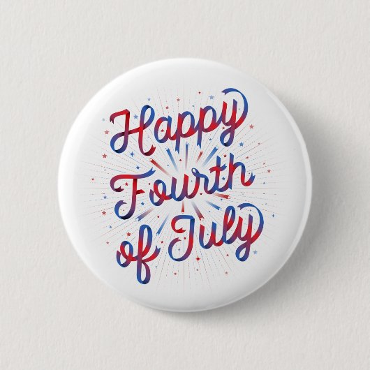 Glücklich Juli 4./Knopf-Button-(rote/blaue Button (Vorderseite)