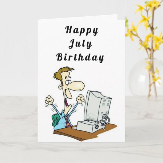 GLÜCKLICH *****JULI***** GEBURTSTAG FÜR **HABM** KARTE (Gelbe Blume)