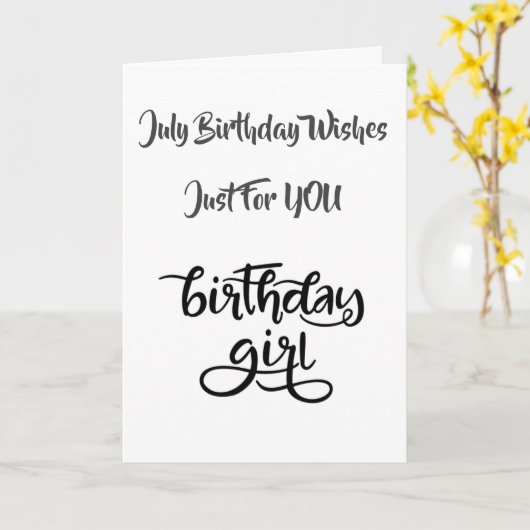 GLÜCKLICH *****JULI***** GEBURTSTAG für **HER** Karte (Gelbe Blume)