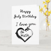 GLÜCKLICH *****JULI***** GEBURTSTAG für **HER** Karte (Gelbe Blume)