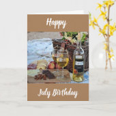 GLÜCKLICH *****JULI***** GEBURTSTAG KARTE (Gelbe Blume)