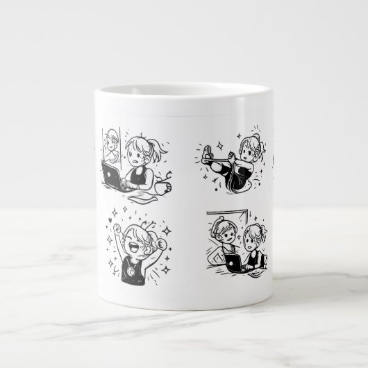 glücklich Jumbo-Tasse (Vorderseite)