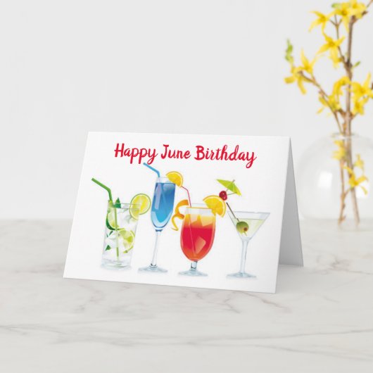 GLÜCKLICH ****JUNI*** GEBURTSTAG KARTE (Gelbe Blume)