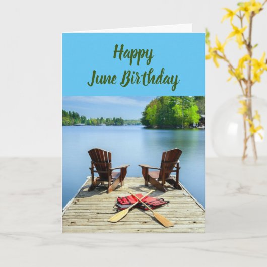 GLÜCKLICH *****JUNI***** GEBURTSTAG KARTE (Gelbe Blume)