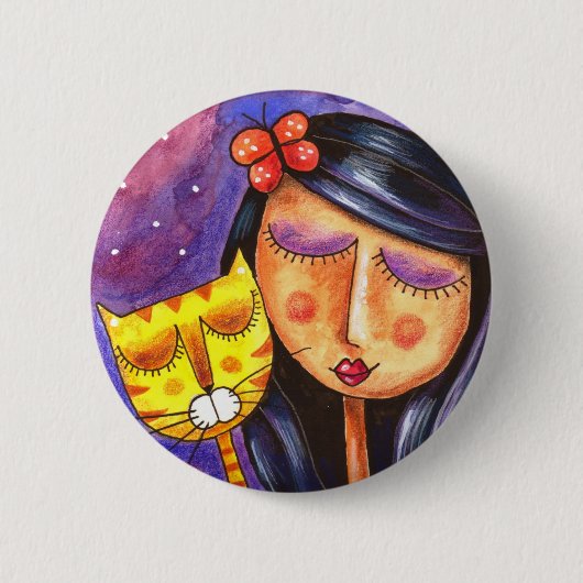 Glücklich - Knopf Button (Vorderseite)