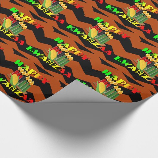 GLÜCKLICH KWANZA GESCHENKPAPIER (Ecke)