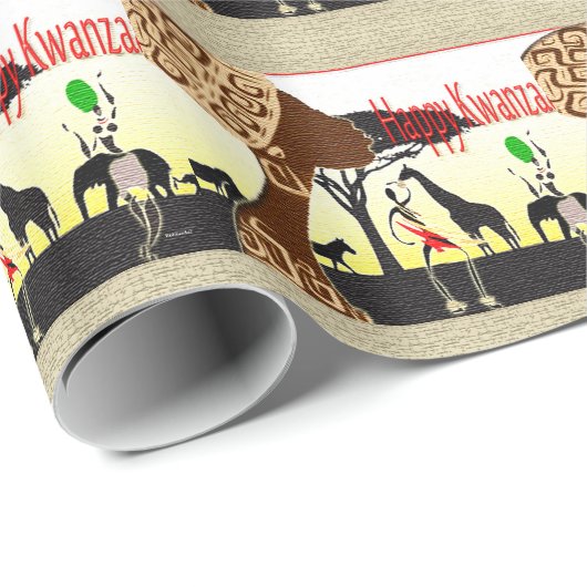 Glücklich Kwanzaa! Geschenkpapier (Rolleneckpunkt)