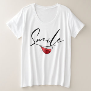 GLÜCKLICH LÄCHELN MOOD. GROßE GRÖßE T-Shirt