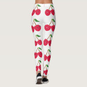 Glücklich Lächelnd Kawaii Kirsche Frucht Leggings (Rückseite)