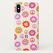 Glücklich Lächelnde Blume mit Friedenszeichen Mit Case-Mate iPhone Hülle (Rückseite)