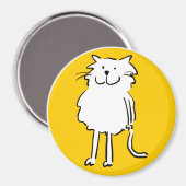 Glücklich lächelnde Katze als Spaß Cartoon Illustr Magnet (Vorderseite/Rückseite)