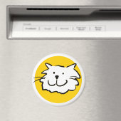 Glücklich lächelnde Katze als Spaß Cartoon Illustr Magnet (In Situ (Geschirrspüler))