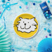 Glücklich lächelnde Katze als Spaß Cartoon Illustr Pappteller (Party)