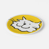 Glücklich lächelnde Katze als Spaß Cartoon Illustr Pappteller (Schrägansicht)