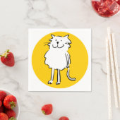 Glücklich lächelnde Katze als Spaß Cartoon Illustr Serviette (Beispiel)