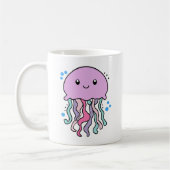Glücklich lächelnde Qualle mit Blasen. Kaffeetasse (Links)
