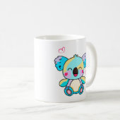 Glücklich lächelnder Baby koala Bär mit Liebe Herz Kaffeetasse (VorderseiteRechts)