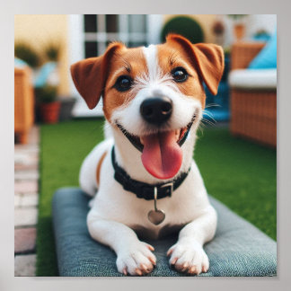 glücklich lächelnder Jack Russell Terrier Poster