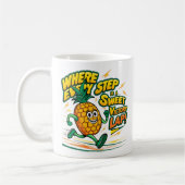 Glücklich laufende Ananas Kaffeetasse (Links)