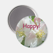 Glücklich! Magnete Frühlingsapfel Blossom Blume Magnet (Vorderseite/Rückseite)