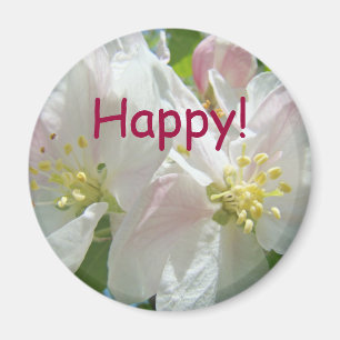 Glücklich! Magnete Frühlingsapfel Blossom Blume Magnet