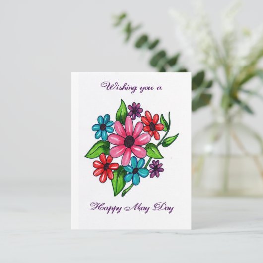 Glücklich Maifeiertag Postkarte (Stehend Vorderseite)